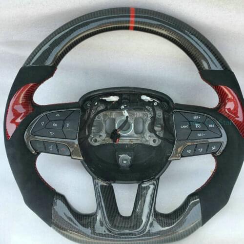 Carbon Fiber Steering Wheel For Dodge Charger Challenger (No Button Frame Or Trim)