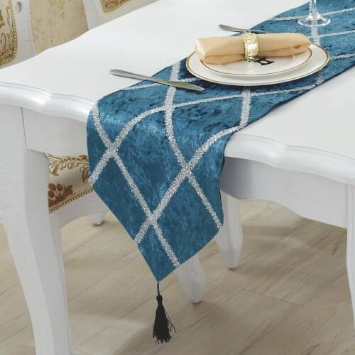 Table Runners European Style Modern Simple Fashion Bed Flag Tea-cloth Large Diamond Lattice Tablecloth Piano Cover Decor Home