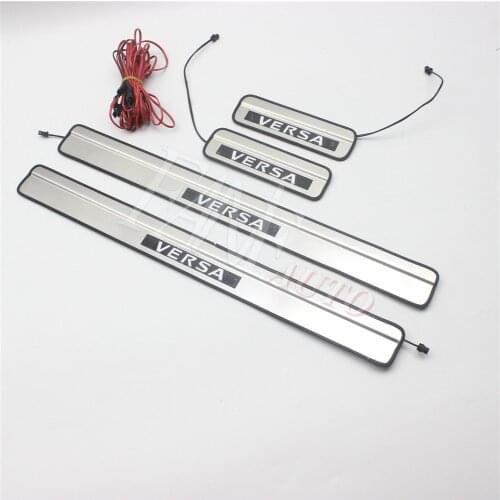 Stainless Steel Led Door Sill Scuff Plate Guard Protector Trim For Nissan Versa 2012-2019