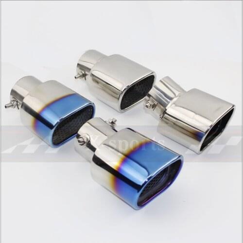 Exhaust Pipe Muffler tail pipe outlet nozzle end Universal Stainless Steel square mesh ID 60MM Free shipping