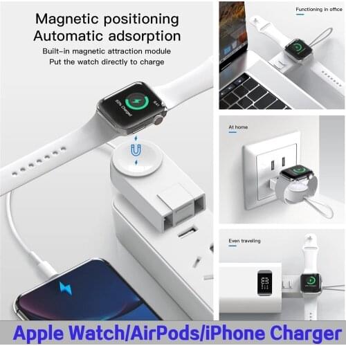 For Apple Watch Airpods Charger Cable Fast Wireless Charger For iWatch 1 2 3 4 5 Portable USB Phone Cables For iPhone 11 Pro Max