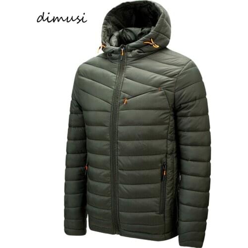 DIMUSI Winter Mens Jacket Fashion Male Ultra Light Down Warm Parkas Coats Casual Outwear Thermal Hooded Jackets Mens Clothing