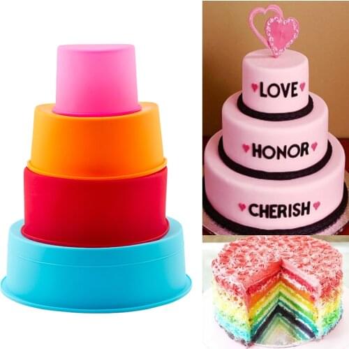 2/3pcs Random color Round Shape Cake Silicone Mold Kitchen Bakeware Cake Tools DIY Desserts Mousse Silicone Molds For Baking
