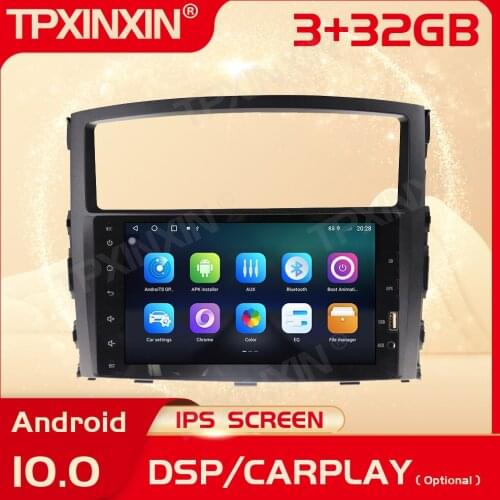 2 Din Carplay Android Radio Receiver Multimedia Stereo For Mitsuishi Pajero 2006 2007 2008 2009 2010 2011 GPS IPS Navi Head Unit