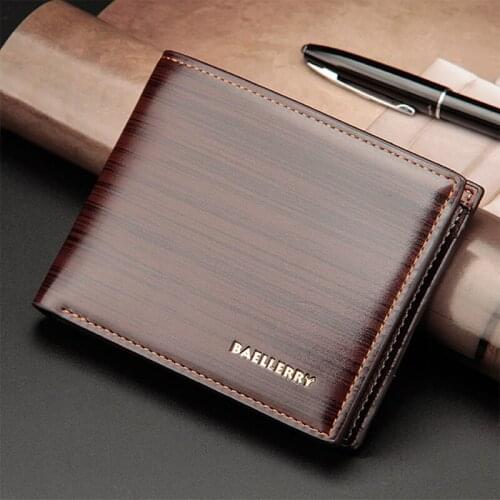 2021 High quality Brown Men Leather Bifold Money Card Holder Wallet Coin Bag Long Purse Clutch Pocket