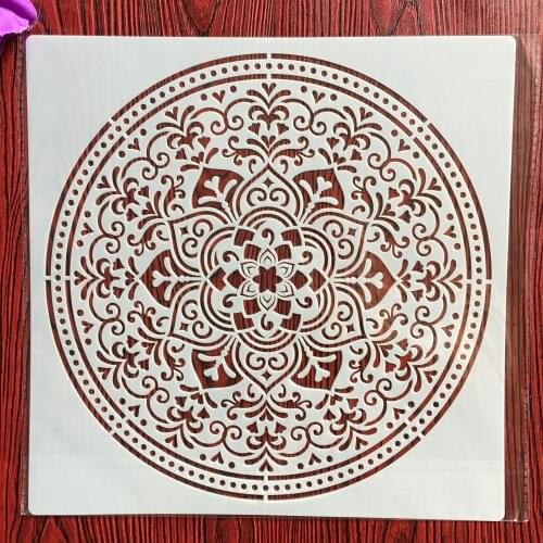 30 * 30 cm large round flower mandala diy stencil painting scrapbook coloring engraving album decoration template stencil -i