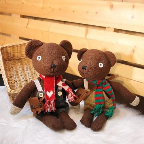 Cartoon Peluche Плюшевая игрушка Bean Bear Bean Bear Yarn Teddy Bear Plush Ragdoll Hand Puppet Fabric Comfortable and Safe Gifts