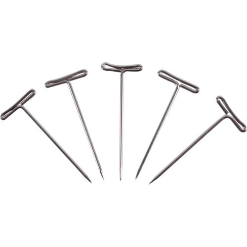 50pcs T-PINS (40mm) For Wig On Foam Head Style T Pin Needle Brazilian Indian Mannequin Head Type Sewing Hair Salon