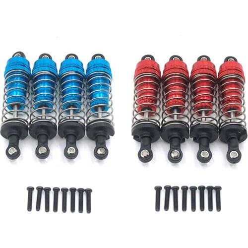8Pcs Metal Shock Absorber Damper for Wltoys 124019 124018 144001 RC Car Spare Parts Upgrade Accessories,Blue & Red