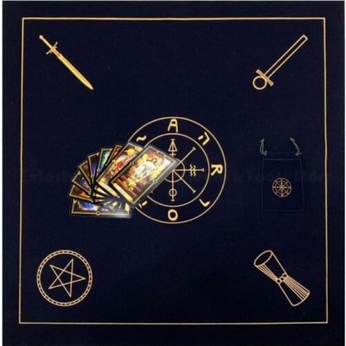 Altar Tarots Cloth Velvet Tarots Cards Tablecloth with Bag Oracle Divination Playing Card Pad Board Game Accessories