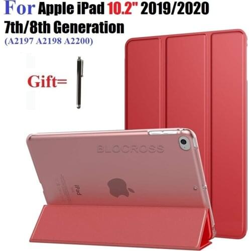 Case for 8th Generation 2020 10.2 A2197 A2200 A2198 Ultra Slim Sleep Wake Smart Cover for 7th Gen 2019 Protective Shell with Pen