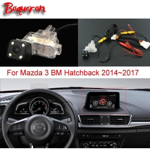 For Mazda 3 Mazda3 BM Hatchback 2014~2017 RCA & Original Screen Compatible Car Back up Reverse Camera Car Rear View Camera Sets