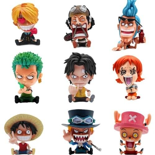 One Piece sitting posture Luffy Eisenhower solona Frankie Q Doll Action Figures Model Ornaments toys Gifts