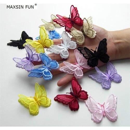 1PCS Iron On Embroidered Butterfly Patch for Wedding Dress DIY Applique Summer Clothes Accessories Fashion Stickers for Clothes