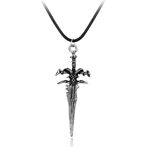 MOCHUN World of War craft WOW Sword Logo Necklace Vintage Jewelry Weapon Charm Chain Necklace Accessories-30