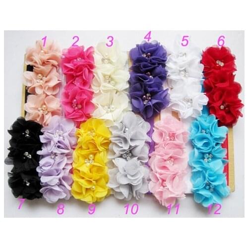 Fashion Baby flowers headband kids toldder flower with a shimmer headbands accessories