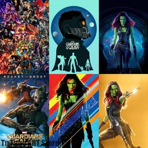 Marvel Movie Canvas Painting Guardians of The Galaxy Star Superhero Posters and Prints Wall Art Pictures Living Home Decoration