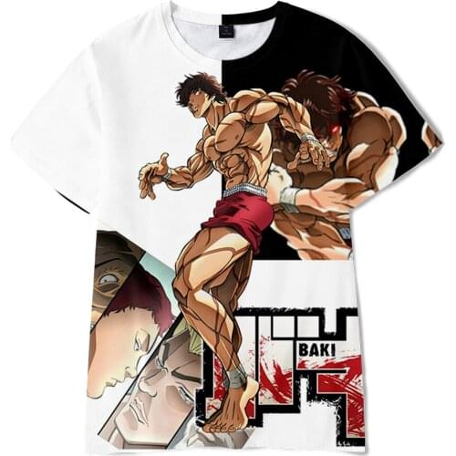 2021 New 3D Comic Grappler Baki T-shirt Men Women Suitable Kids t shirts Casual 3D Anime Grappler t shirt Summer Clothes