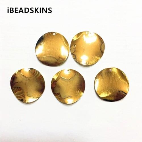 New arrival! 25mm 100pcs/lot gold color Copper material wisted coin-shape charm for earring accessories/jewelry DIY ( as shown)
