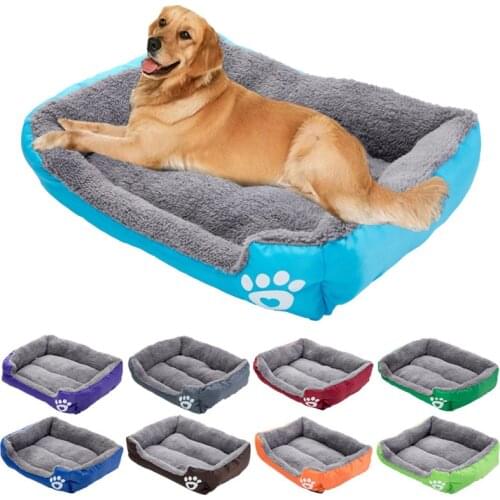 New S-3XL 13 Colors Paw Pet Sofa Dog Beds Waterproof Bottom Soft Fleece Warm Cat Bed House Winter Waterproof Kennel