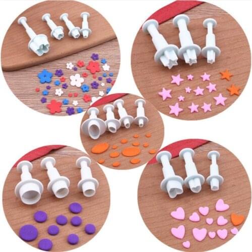 Heart Star Round Square Flower Shape Fondant Cake Decorating Gum Paste Pastry Sugar Craft Cutter Mold Biscuit Stamp Pastry Tools