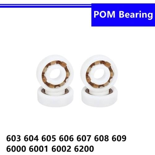 50Pcs POM Plastic Glass Ball Bearing Insulation 603 604 605 606 607 608 609 6000 6001 6002 6200 Nylon Cage No rust Non-magnetic