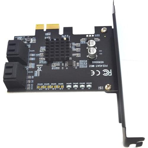 4Ports PCI-E PCIe Adapter Card SATA III SATA3.0 Expansion Card Support PCI Express x1 x2 x4 x8 x16 Motherboard for HDD SSD