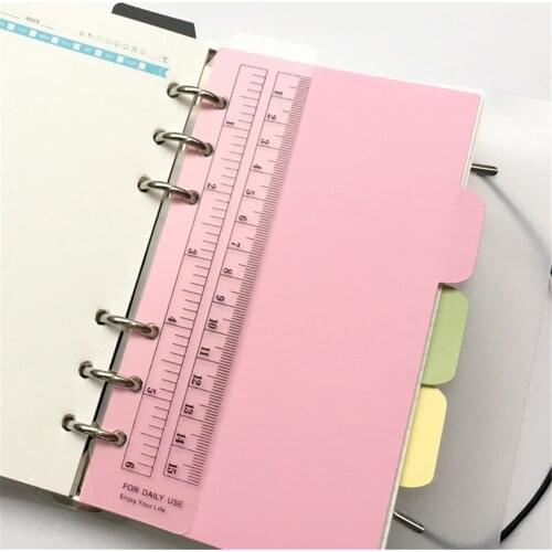 PVC6 Holes Ruler for File Binder Notebook A5 A6 A7 Bendable Bookmark Index Rulers Functional Separator DIY Student Stationery