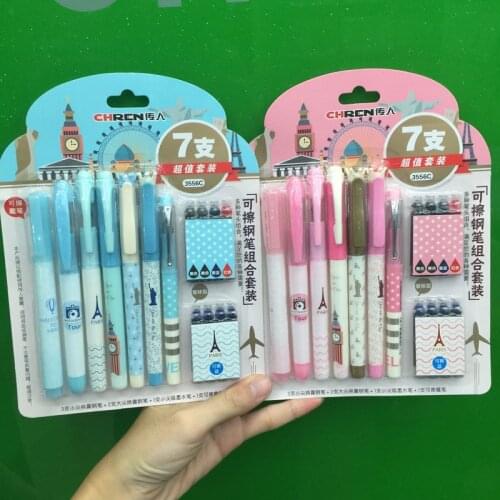 Cute fountain pens high quality for school supplies Erasable Fountain Pen ink set Office Stationery for Kids Students Gift