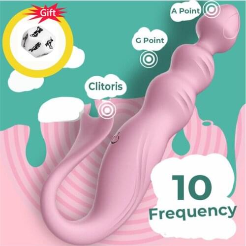 G Spot Clitoral Stimulator Dildo Vibrator Double Penetration Clitoris Stimulator Erotic Adult Toys Masturbator Vibrating ST235