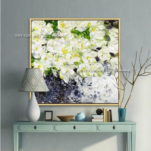 The Vintage Wild Plant Flower Handmade Abstract Art Oil Painting On Canvas Modern Nature Painting For Living Room Decoration Art