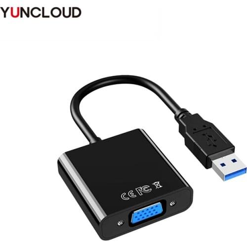 YUNCLOUD USB 3.0 to VGA Adapter Cable 1080P USB-A HDMI-Compatible Converter for PC Laptop Windows OS