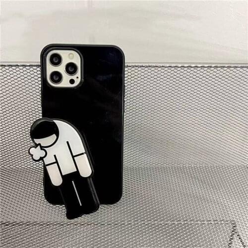 Funny Frustrated Man Stand Handle Case for iPhone 12 Pro Max Back Phone Cover for 12 11 Pro Max X XS XR 8 7 Plus SE 2020