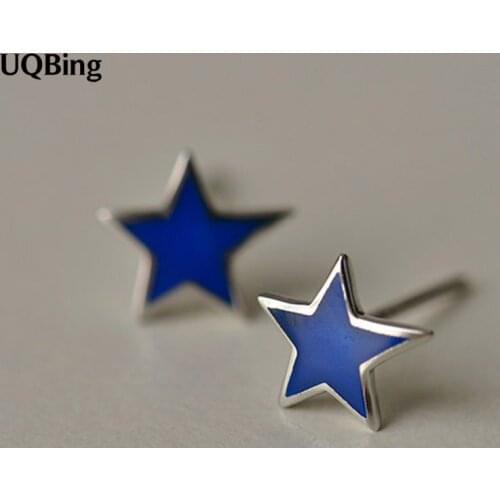 New Arrivals Fashion Blue Star Stud Earrings 925 Silver Stud Earrings For Women Jewelry
