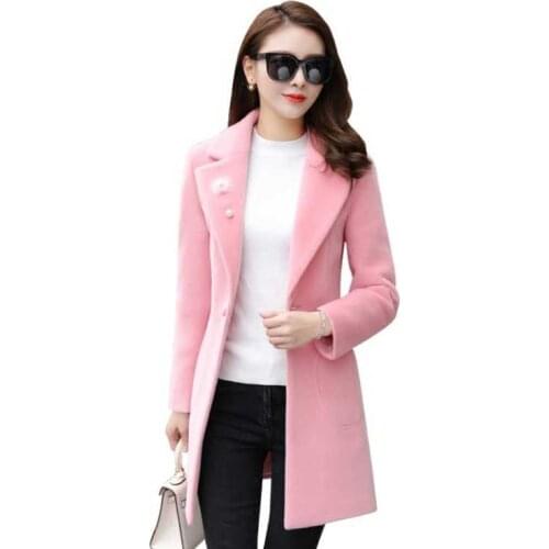 Slim and versatile long section Korean version 2019 new woolen coat autumn and winter womens Harajuku wind woolen coat