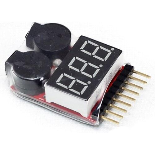1-8S Lipo/Li-ion/Fe Battery Voltage Tester Low Voltage Buzzer Alarm