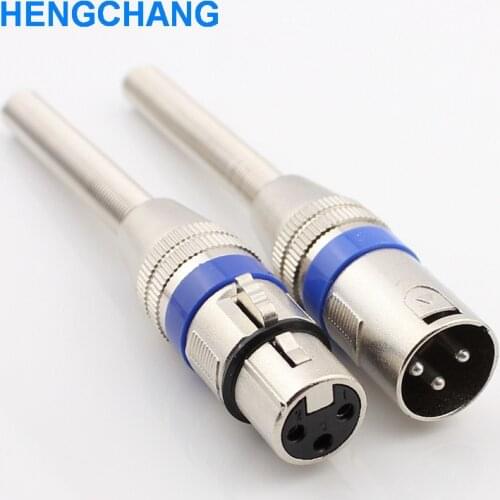 10pcs/lot 3pins metal XLR connector Female and Male connector Microphone connector MIC Adapter with spring ring