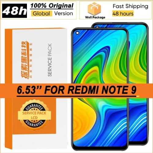 10PCS Original 6.53" IPS Display with frame for XiaoMi Redmi Note 9 LCD Touch Screen Digitizer Assembly Note9 Repair Parts