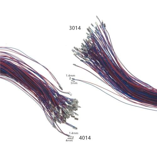 100pcs 3014 4014 30cm Blue Red SMD Model Train HO N OO Scale Pre-soldered Micro Litz Wired LED Leads Wires Diy Model Train Light
