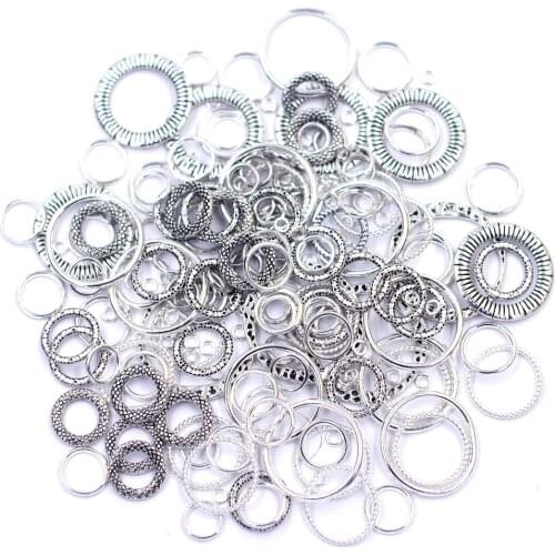 12 Styles Zinc Alloy Closed Ring Soldered Jump Rings Round Circle Connectors For DIY Handmade Jewelry Making Accessories Supplie