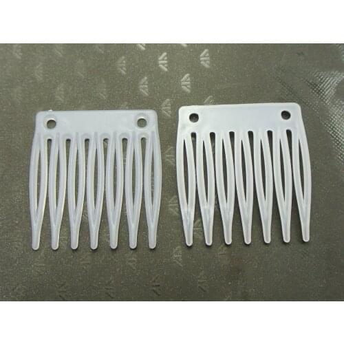 50 White Plastic Mini Hair Clips Side Combs Pin Magic Grip Hair Pins 32mm