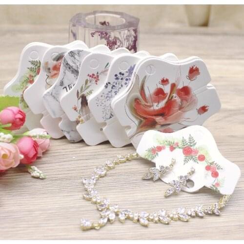 50Pcs Multi-Style Paper Hairpin hairclip Card 8*8.5cm Vintage Jewelry Display Cards necklace earring pendant package card