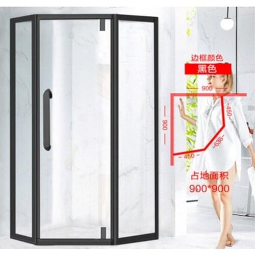 Diamond shower room partition wet-dry separation glass door waterproof stainless steel sliding door bathroom simple bath room
