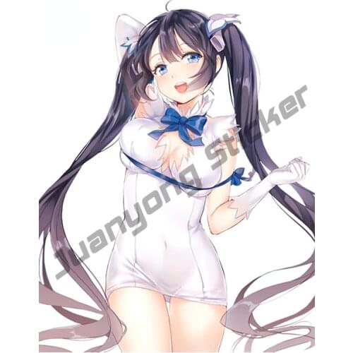 Hestia DanMachi Anime Car Sticker Creative Phone Bumper Guitar Decal Windows Sunscreen Car Door Protector Exterior KK13x10cm