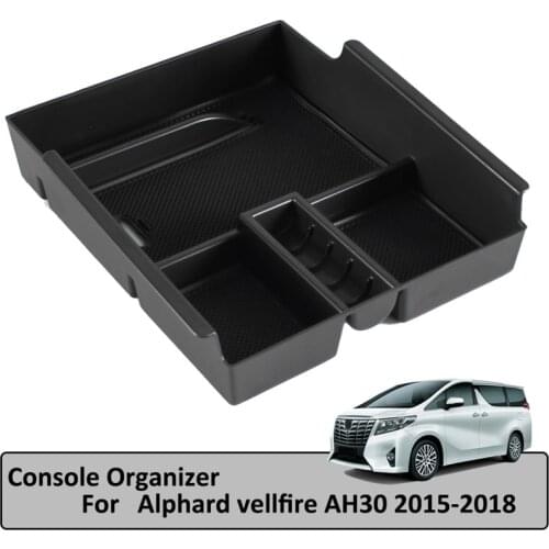 Car Central Interior Armrest Insert Organizer Storage Box Fit for Toyota Alphard Vellfire 2015-2018