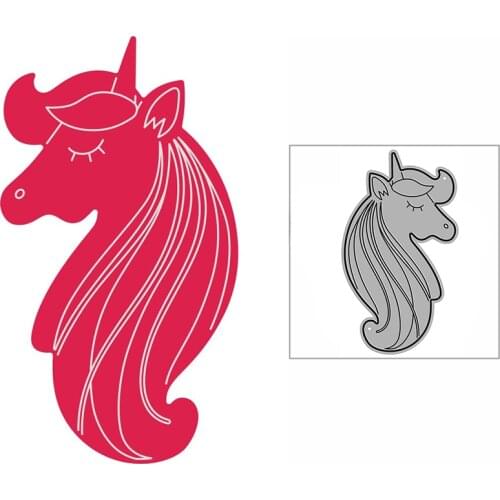 New Unicorn Head Animal Craft Embossing Mold 2021 Metal Cutting Dies for DIY Decorative Scrapbooking Album Card Making No Stamps