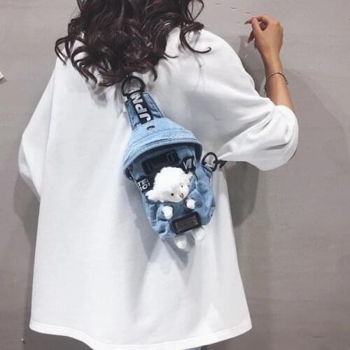 Women canvas Waist Packs Sling Bag Cartoons Crossbody Bags Shoulder Chest Daily Picnic Canvas Messenger Pack 2021 Bolsa