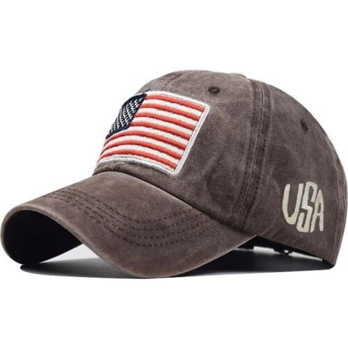 American Flag Printed Baseball Caps Classic Adult Hip Hop Hat Washed USA Letter Sunshade Fashion Baseball Cap кепка мужская