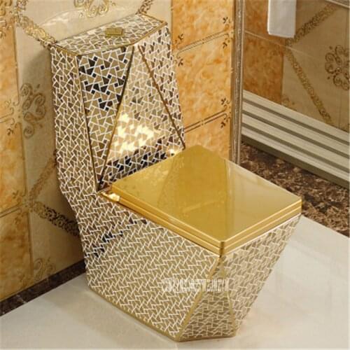 European-style Household Ceramic Toilet Floor Mounted Toilet One-piece Luxury Toilet Creative Adult Bathroom Seat Toilet 05415