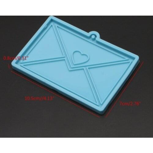 Envelope Resin Pendant Silicone Mold Heart Envelope Keychain Resin Casting Mold U7ED